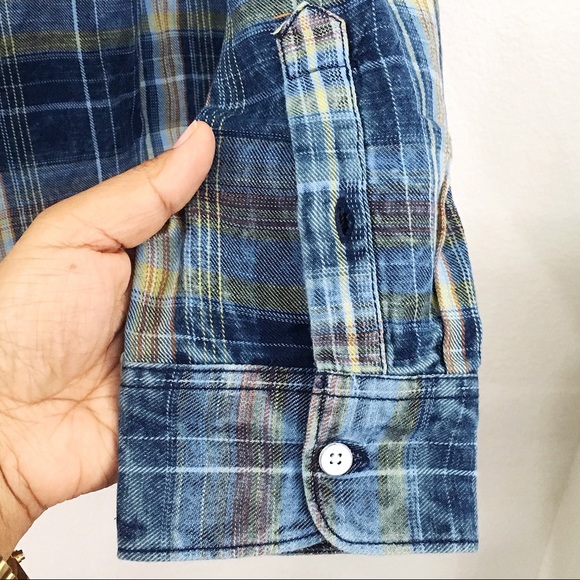Zara Men’s zip code 1992 plaid denim shirt NWT - Picture 3 of 5
